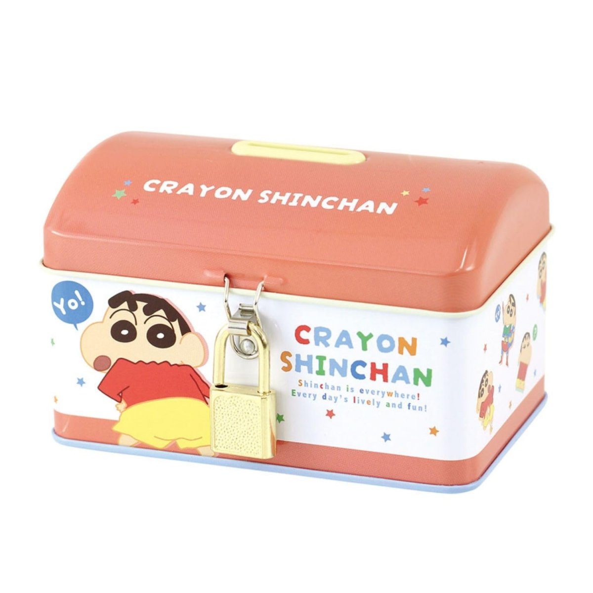 画像1: クレヨンしんちゃんカギ付き缶バンク しんちゃんワールド (1)