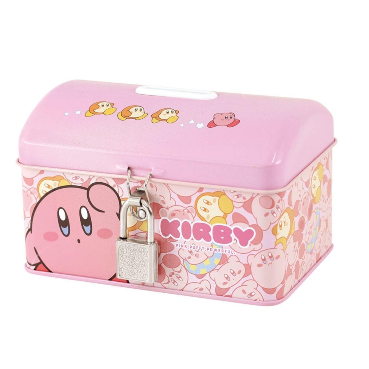 画像1: 星のカービィカギ付き缶バンク むぎゅっとカービィ (1)