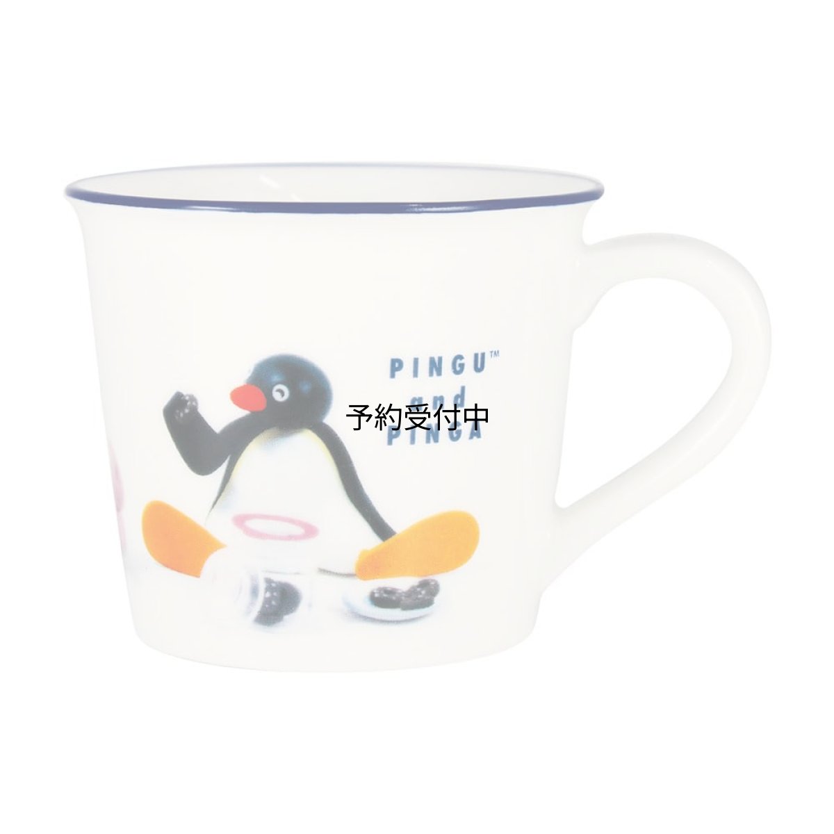 画像1: ティーズファクトリー ピングー カラーライン メジャーマグ ブルー 計量目盛付き マグカップ 陶器 キャラクター コーヒーカップ ティーカップ かわいい グッズ 大人可愛い ギフト プレゼント 約Ｈ７７×Φ９０ｍｍ 容量：約２００ｍｌ ＰＩ?５５２４７６７ＢＬ (1)