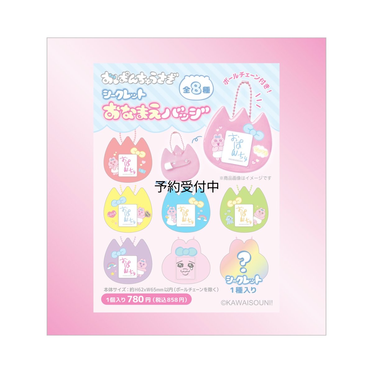画像1: ティーズファクトリー おぱんちゅうさぎシークレットおなまえバッジ 単品（８種） ＯＵ?５５４７９６１ ※何が出るかはお楽しみ (1)