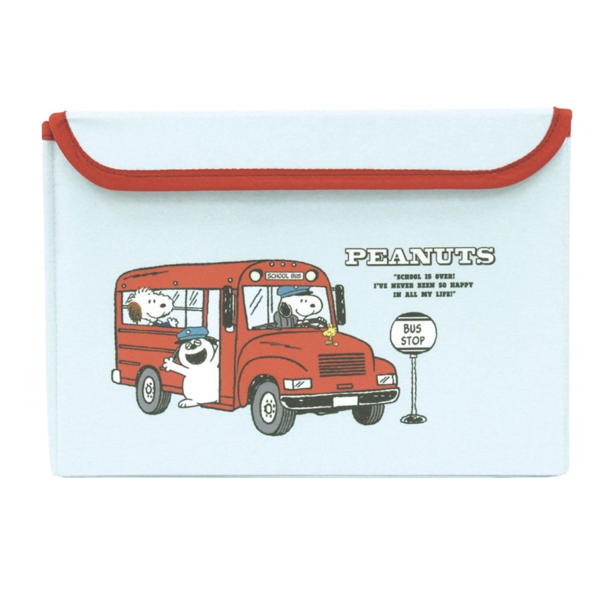 画像1: ティーズファクトリー スヌーピーフタ付き折りたたみ収納ＢＯＸ Ｐｒｅｐｐｙ ｓｔｙｌｅ ｓｃｈｏｏｌ ｂｕｓ きょうだいたち 約Ｈ１９５×Ｗ２８０×Ｄ１９５ｍｍ ＳＮ?５５４５５１７ＢＲ (1)