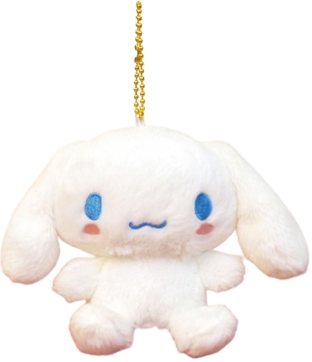 画像1: ナカジマコーポレーション ほわほわ シナモロール ＭＣ ホワイト Ｈ９ｘＷ１５ｘＤ７ｃｍ ぬいぐるみ マスコット キーホルダー ボールチェーン付 １４３１２９?２０ (1)