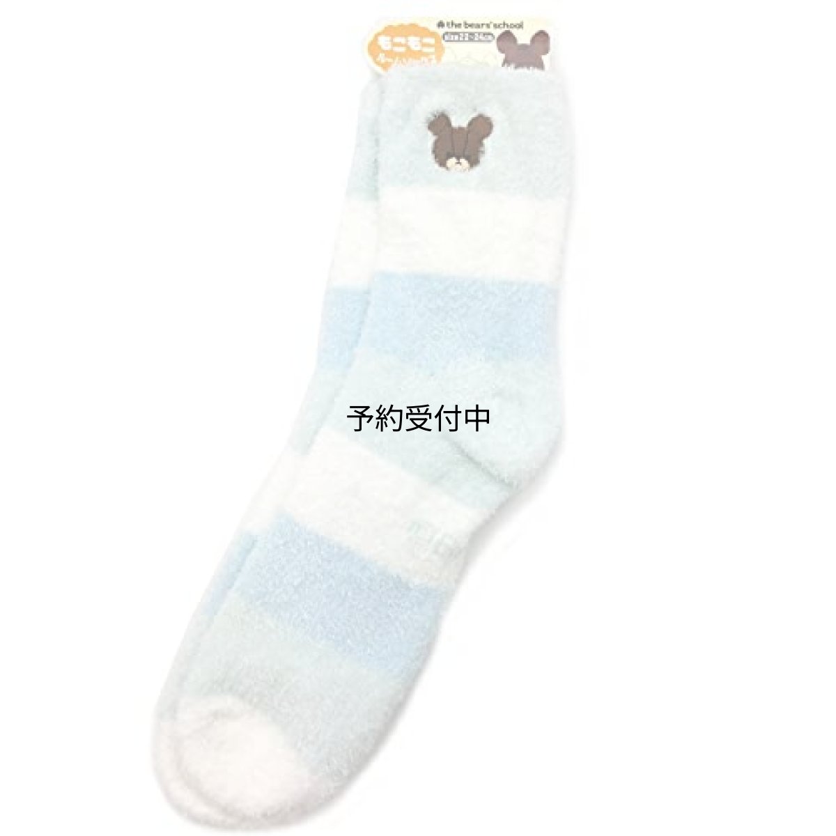 画像1: ナカジマコーポレーション もこもこルームソックス くまのがっこう ブルー １６３４２４?２１ (1)