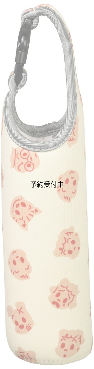 画像1: ナカジマコーポレーション ＯＳＡＭＵ ペットボトルカバー フェイス柄 ベージュ １７１３８２?２２ (1)