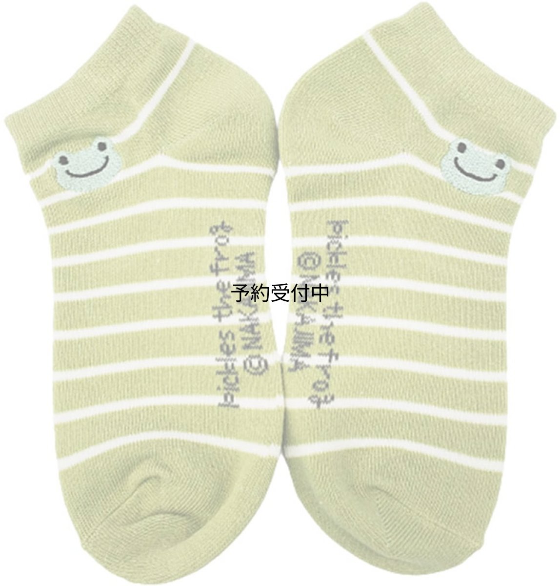 画像1: ナカジマコーポレーション かえるのピクルス ギフトソックス グリーンボーダー １９２６３９?２４ ２２?２４ｃｍ (1)