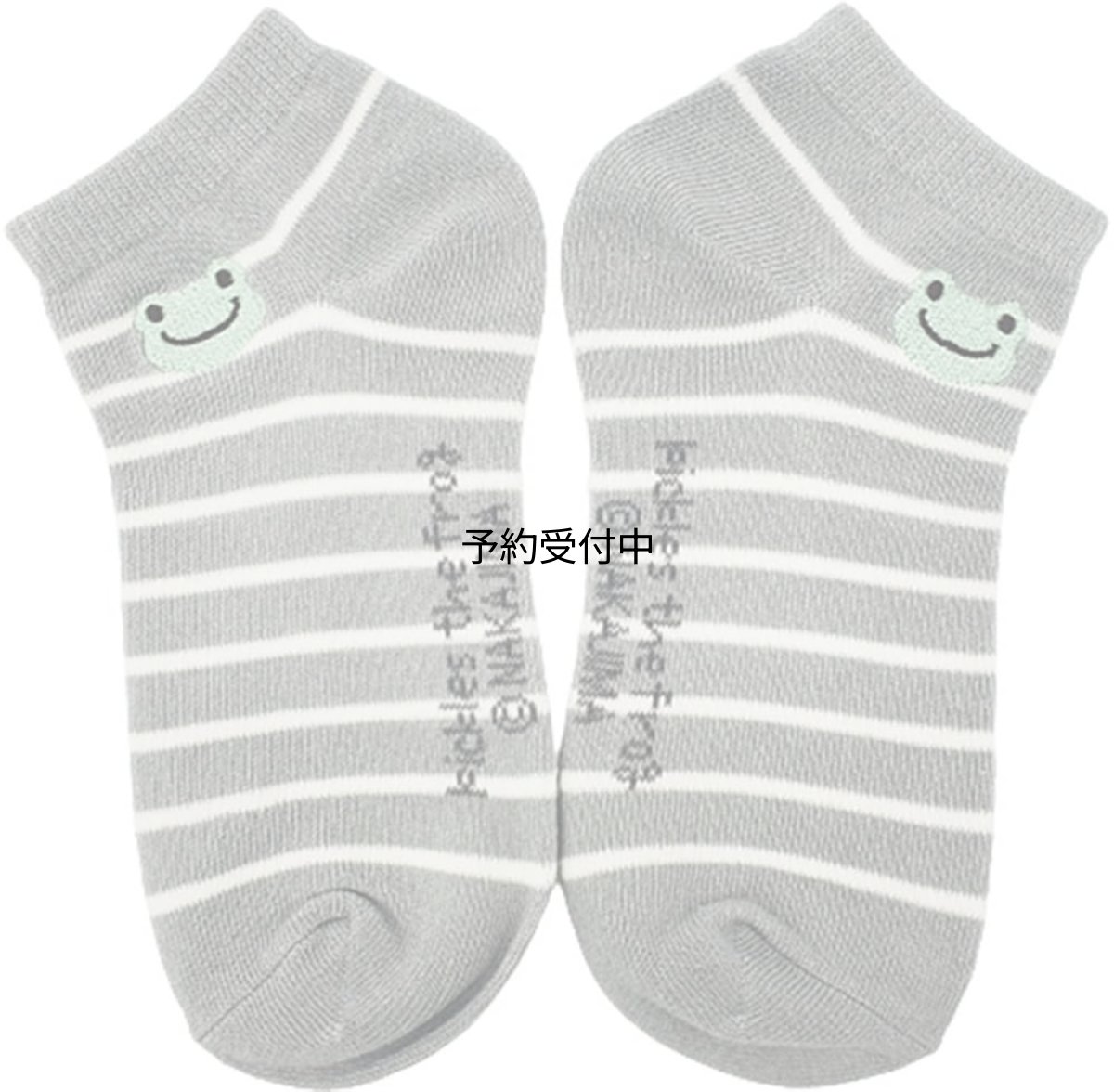 画像1: ナカジマコーポレーション かえるのピクルス ギフトソックス グレイボーダー １９２６４６?２４ ２２?２４ｃｍ (1)
