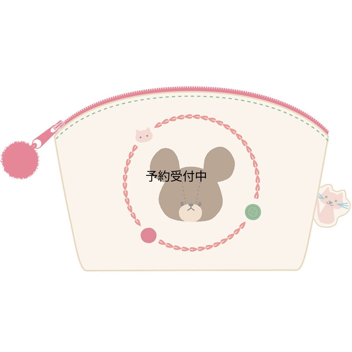 画像1: ナカジマコーポレーション（Ｎａｋａｊｉｍａ Ｃｏｒｐｏｒａｔｉｏｎ） くまのがっこう ジャッキーとねこ ポーチ ２０２１２３?２４ サイズ：Ｈ１２×Ｗ１９×Ｄ５ｃｍ (1)