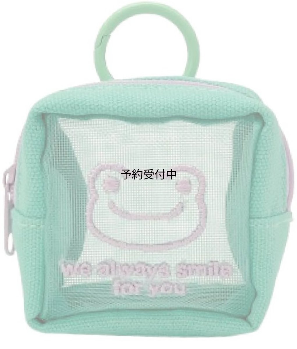 画像1: ナカジマコーポレーション ピクルス メッシュ カラビナミニポーチ グリーン ２１００６７?２５ (1)