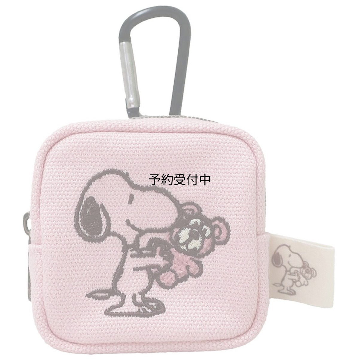 画像1: ナカジマコーポレーション スヌーピー＆ベア カラビナミニポーチ ピンク ２１５４８２?２５ (1)