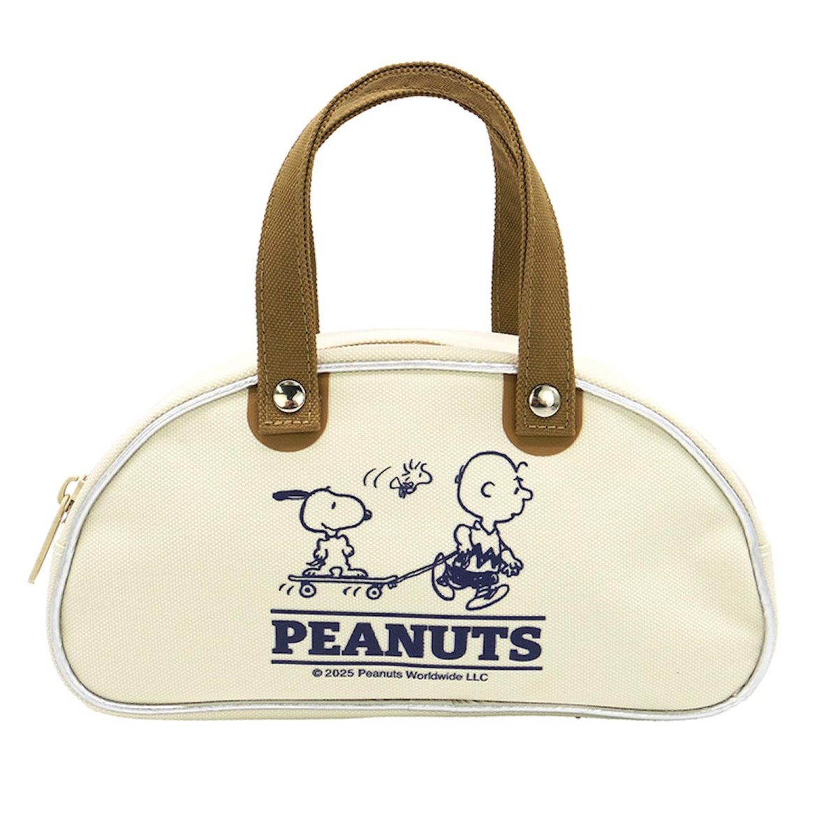 画像1: ナカジマコーポレーション ＳＮＯＯＰＹ スヌーピー レトロバッグポーチ ホワイト キャラクター ２１７６２２?２５ (1)