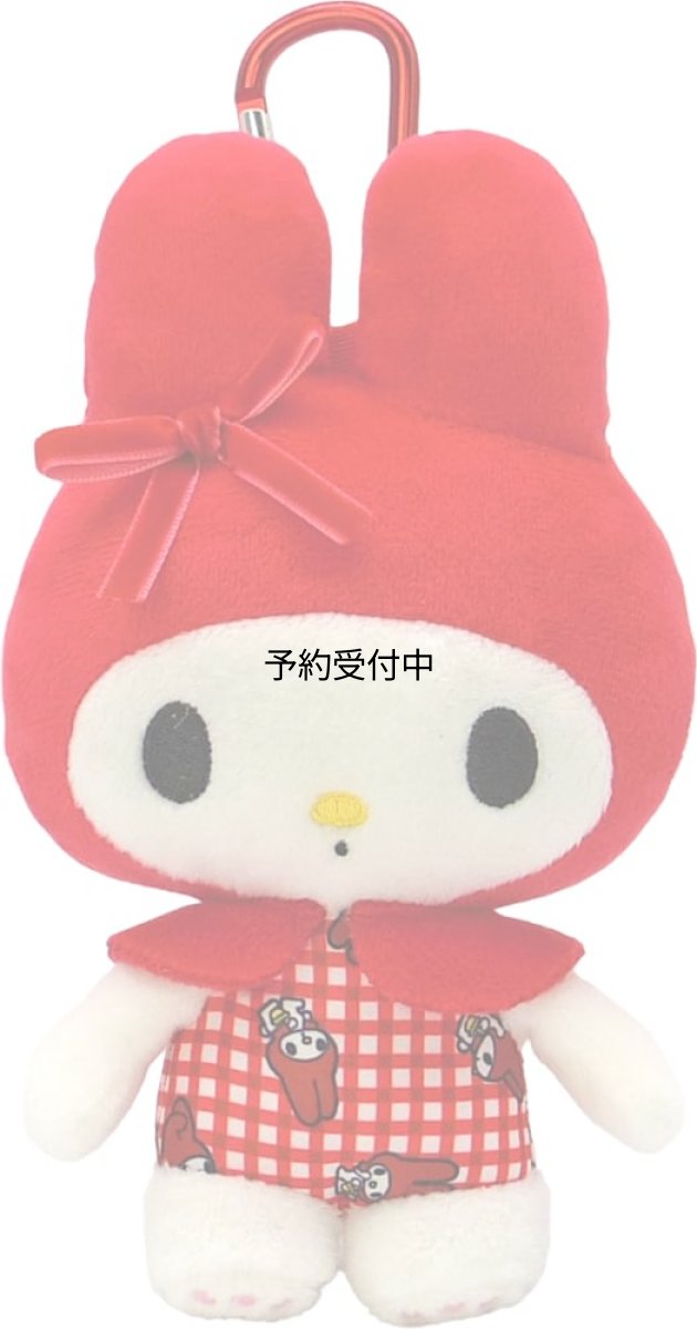 画像1: ナカジマコーポレーション マイメロディ 赤チェック ぬいぐるみエコバッグ ２１９８００?２５ (1)