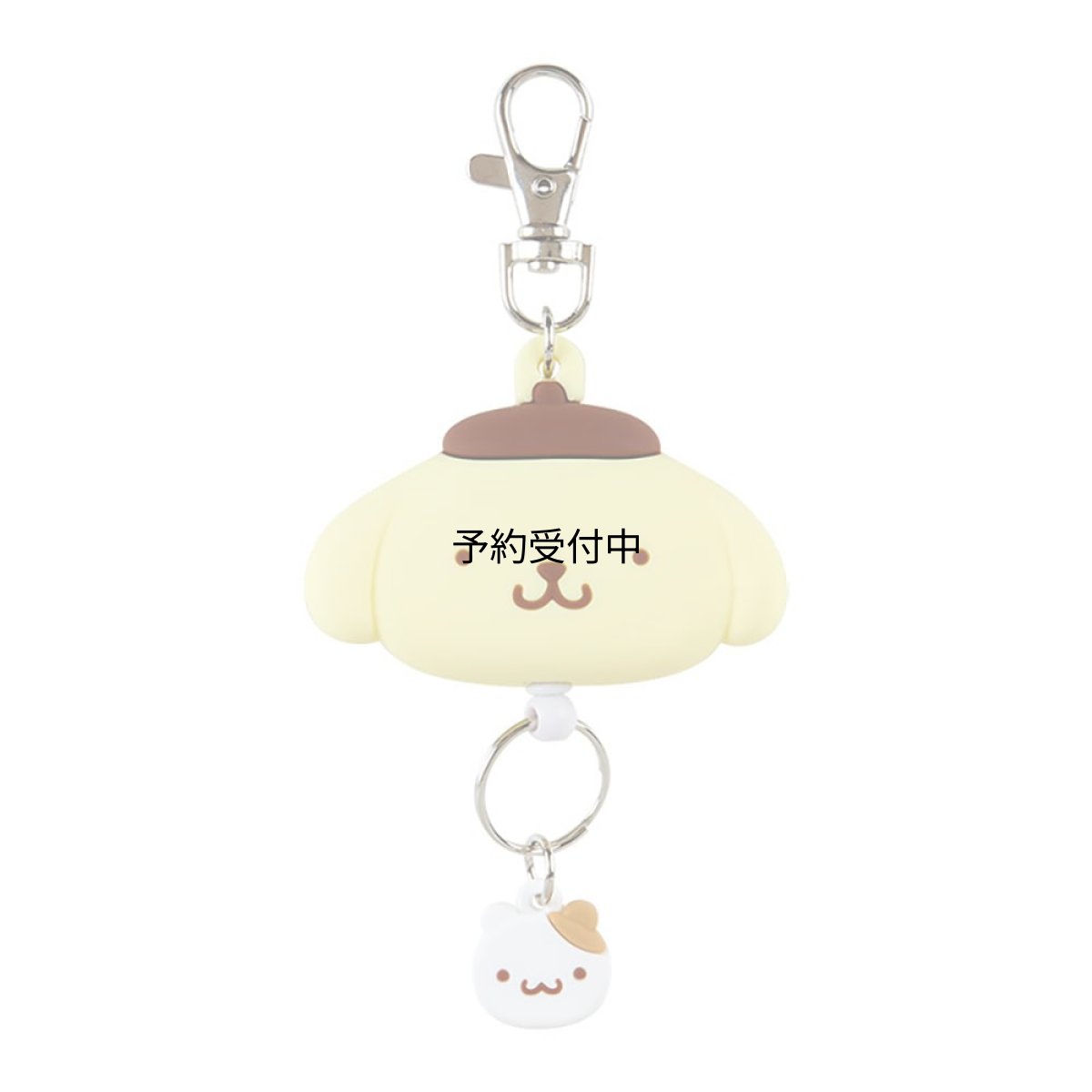 画像1: サンリオ（ＳＡＮＲＩＯ） フェイス形リールキーホルダー ポムポムプリン キーマスコット プリン ＰＯＭＰＯＭＰＵＲＩＮ １３×６．４×１．８ｃｍ キャラクター １６８７１８ (1)