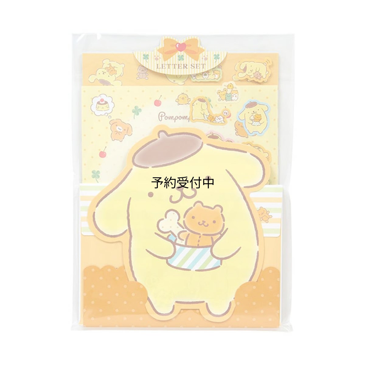 画像1: サンリオ（ＳＡＮＲＩＯ） キャラクター形レターセットポムポムプリン パッケージ：約幅１６×奥行０．８×高さ２２ｃｍ ４９３８８１ (1)