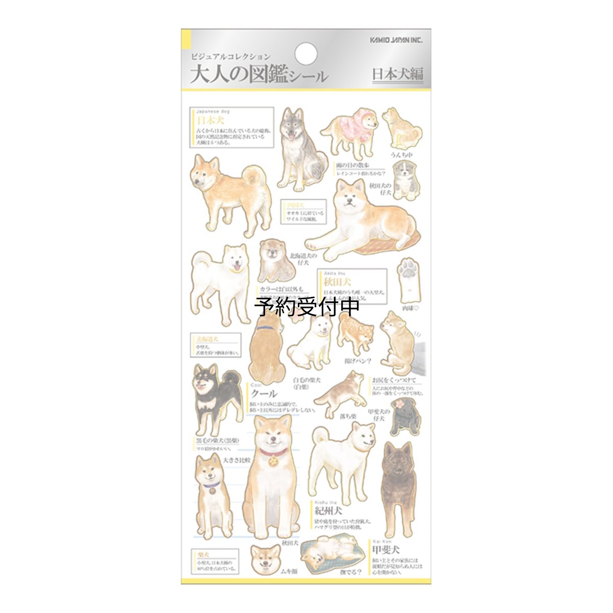 画像1: カミオジャパン シール 大人の図鑑シール 日本犬 ２２１７３３ (1)