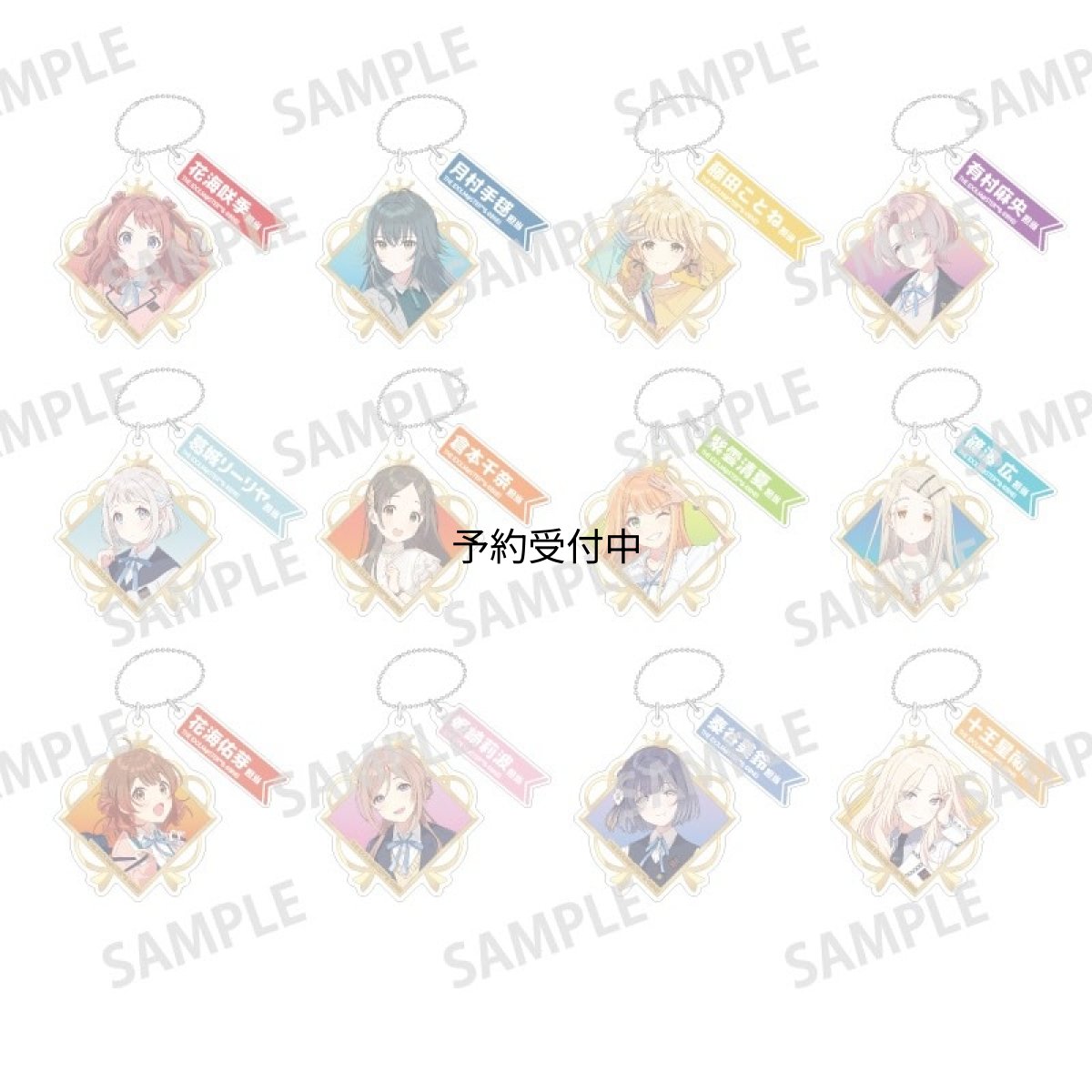 画像1: カミオジャパン 学園アイドルマスター トレーディングダブルパーツキーホルダー１ＢＯＸ 約Ｈ６３×Ｗ５５×Ｄ３ｍｍ アクリル、鉄製 (1)