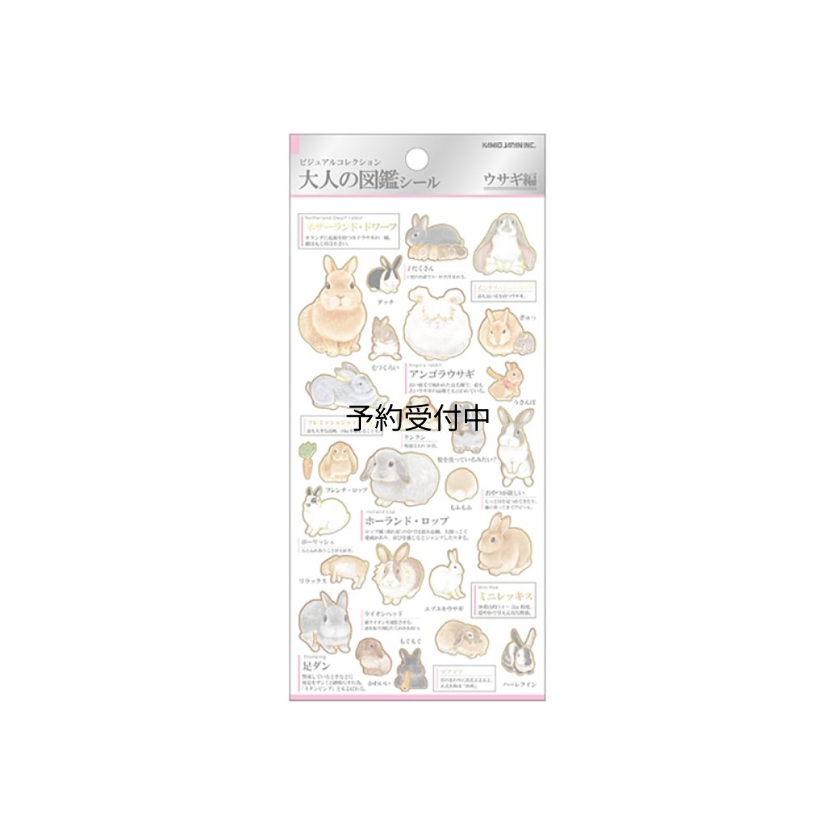 画像1: カミオジャパン シール 大人の図鑑シール ウサギ ２２６３２９ (1)