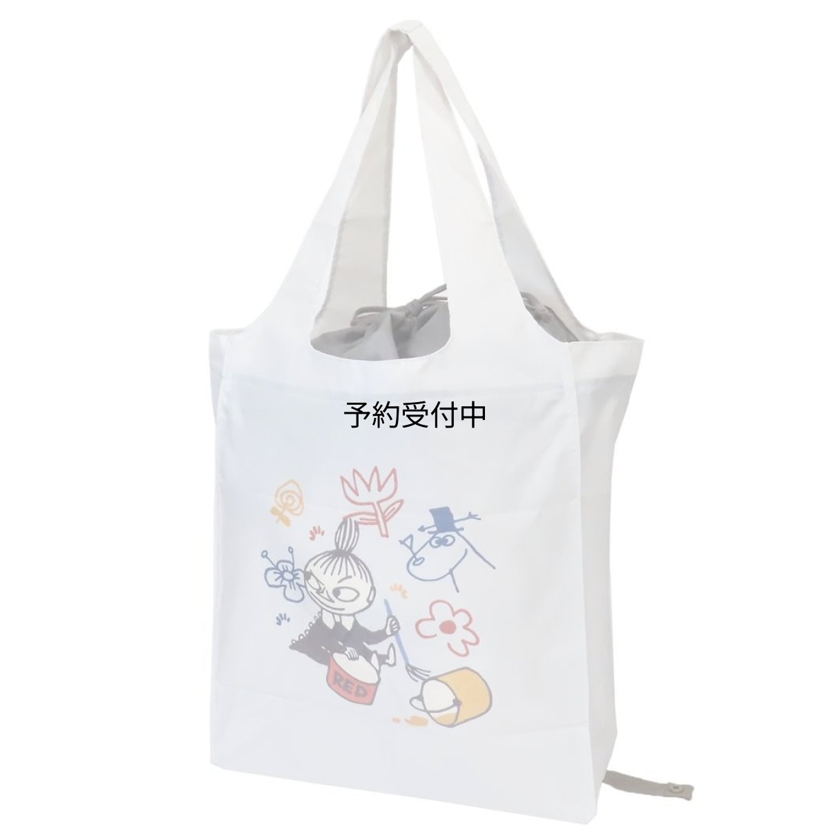 画像1: カミオジャパン ムーミンショッピングバッグワイド底板付きエコバッグ らくがき 北欧 (1)