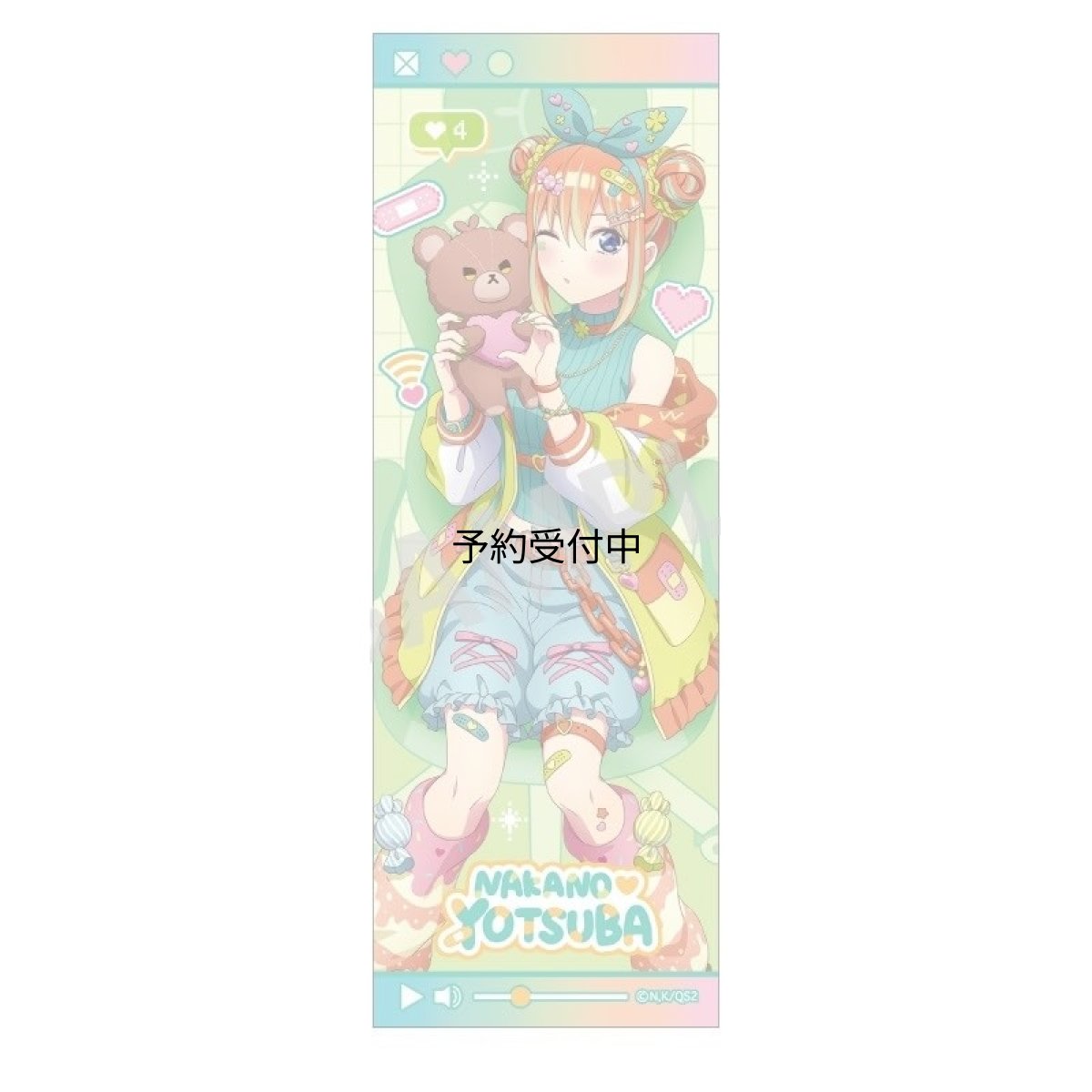 画像1: 五等分の花嫁＊ ロングスクエア缶バッジ 中野四葉 配信者なりきり (1)
