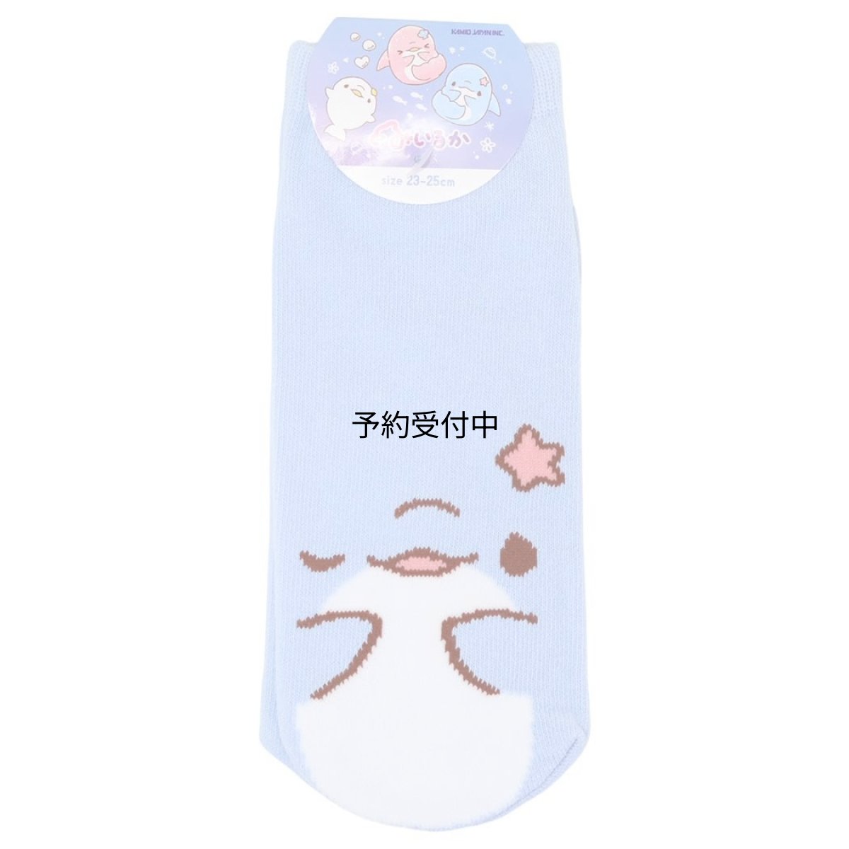 画像1: カミオジャパン ゆるいるか女性用靴下 レディースソックス アオイルカ くつ下 かわいい グッズ 通販 (1)