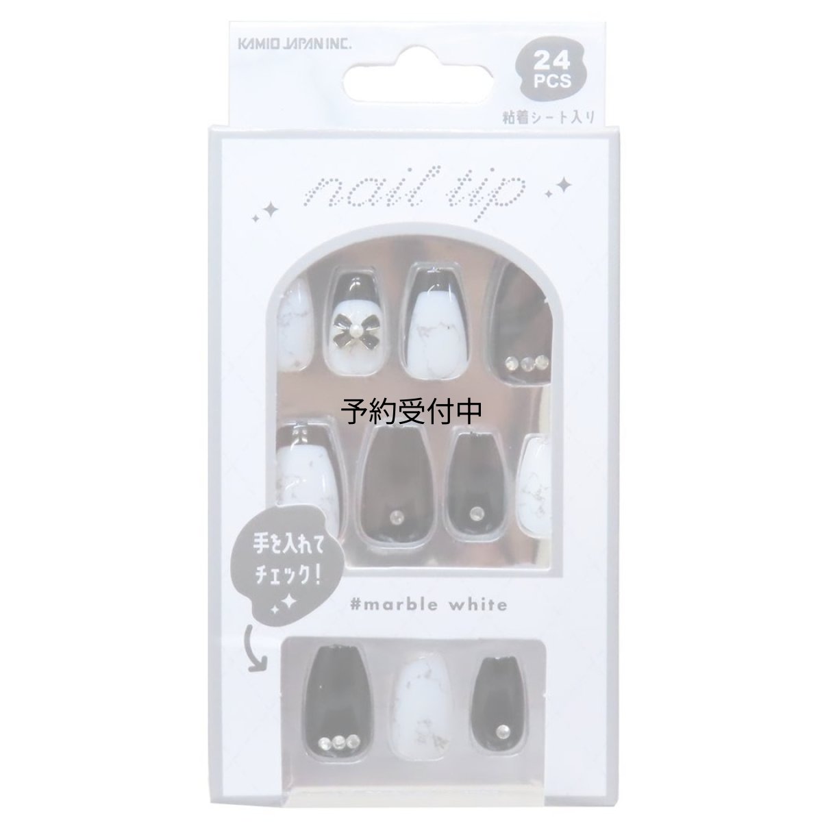 画像1: カミオジャパン ネイルチップ ＭＡＲＢＬＥ ＷＨＩＴＥ ２２７８１１ (1)
