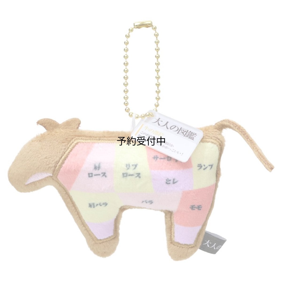 画像1: カミオジャパン キーホルダー 大人の図鑑ヌイグルミキーホルダー 牛の部位 ２２８２９５ (1)