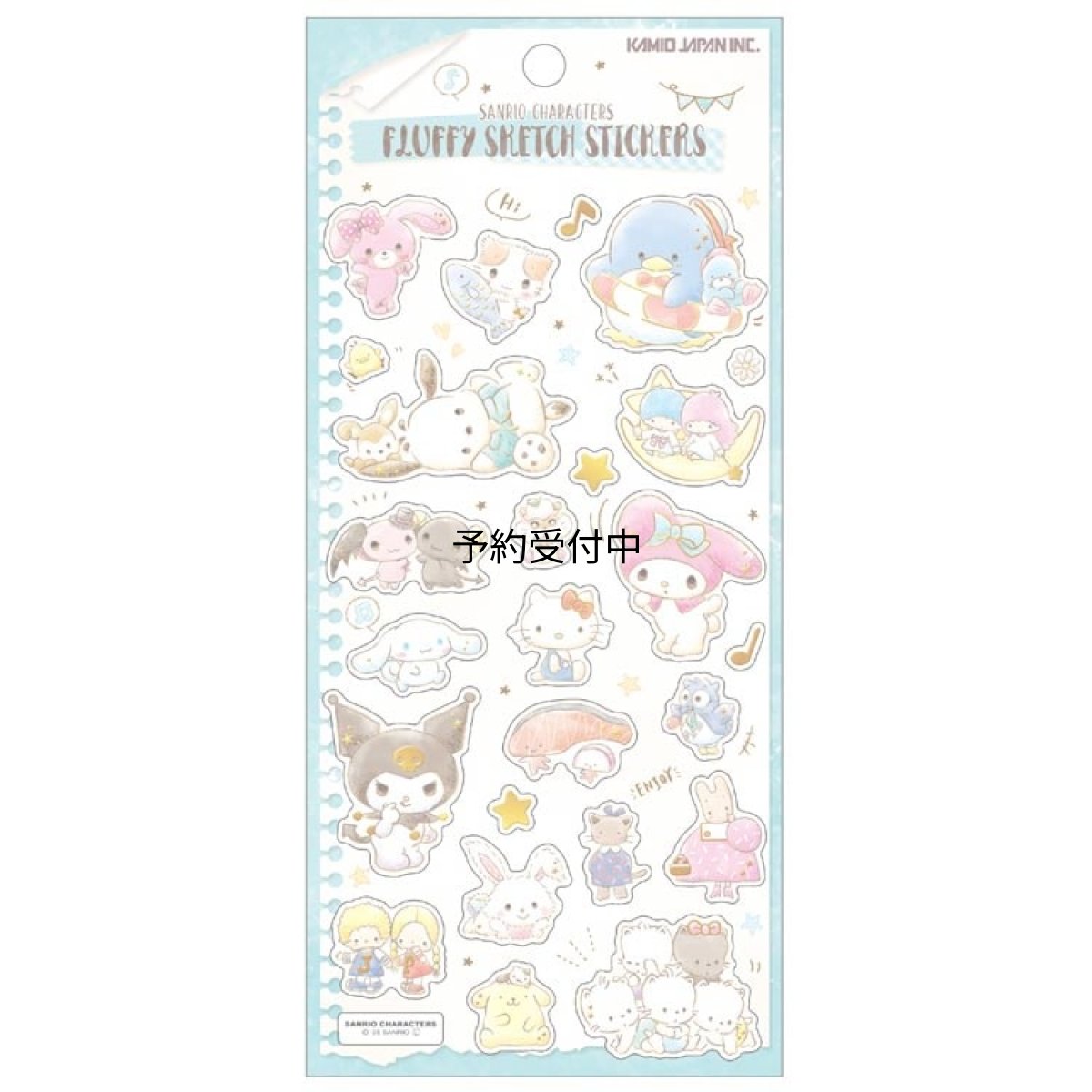 画像1: カミオジャパン サンリオキャラクターズ フラッフィースケッチステッカーズ ミント ２８４６２３ (1)