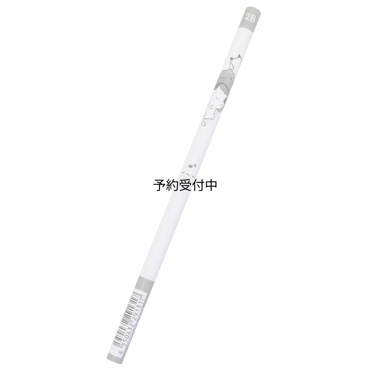 画像1: ゆるにゃー鉛筆２Ｂ 丸軸 ｍｕｓｉｃ ホワイト (1)