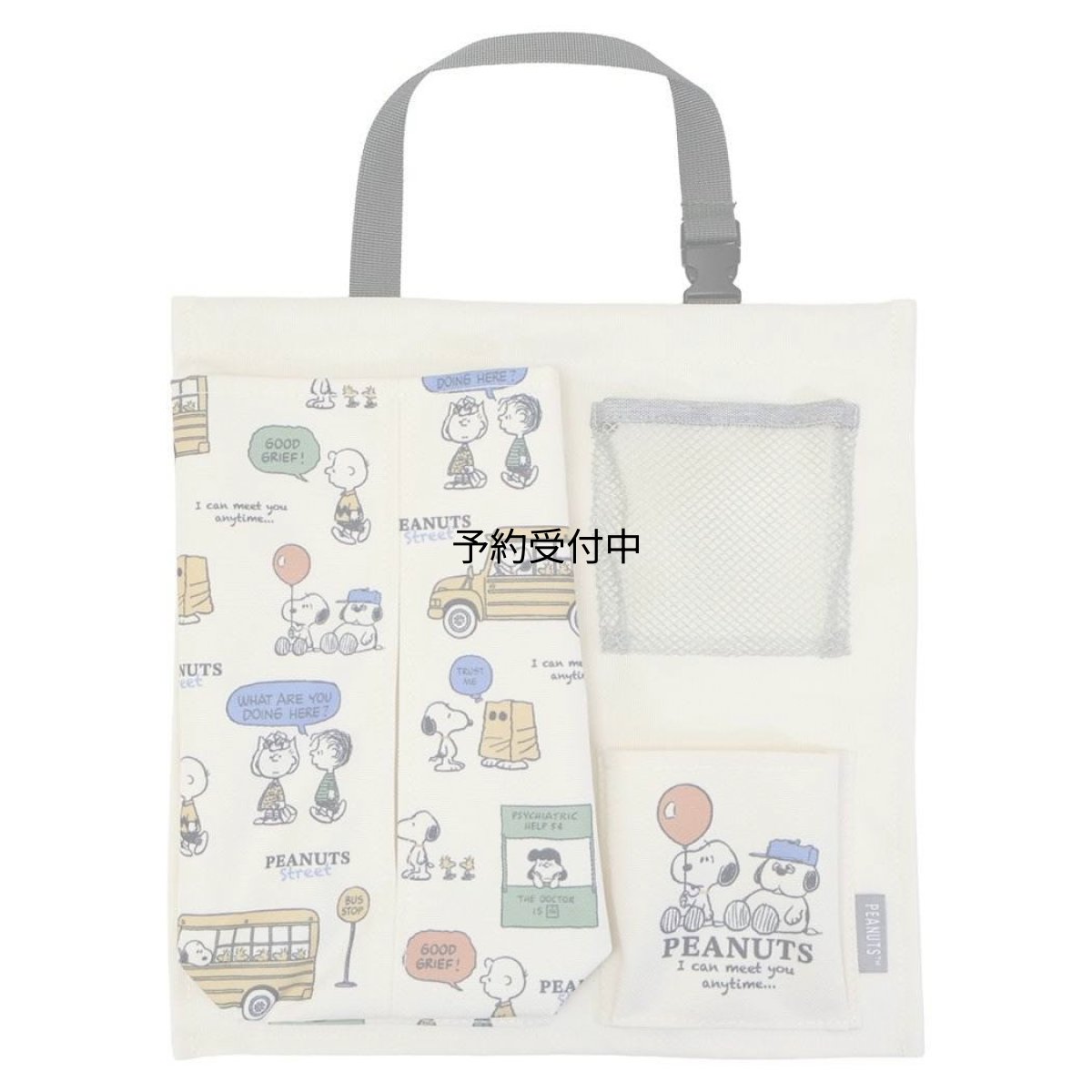 画像1: スヌーピー収納用品ティッシュカバー付ウォールポケット ＰＥＡＮＵＴＳ ＳＴＲＥＥＴ ピーナッツ (1)