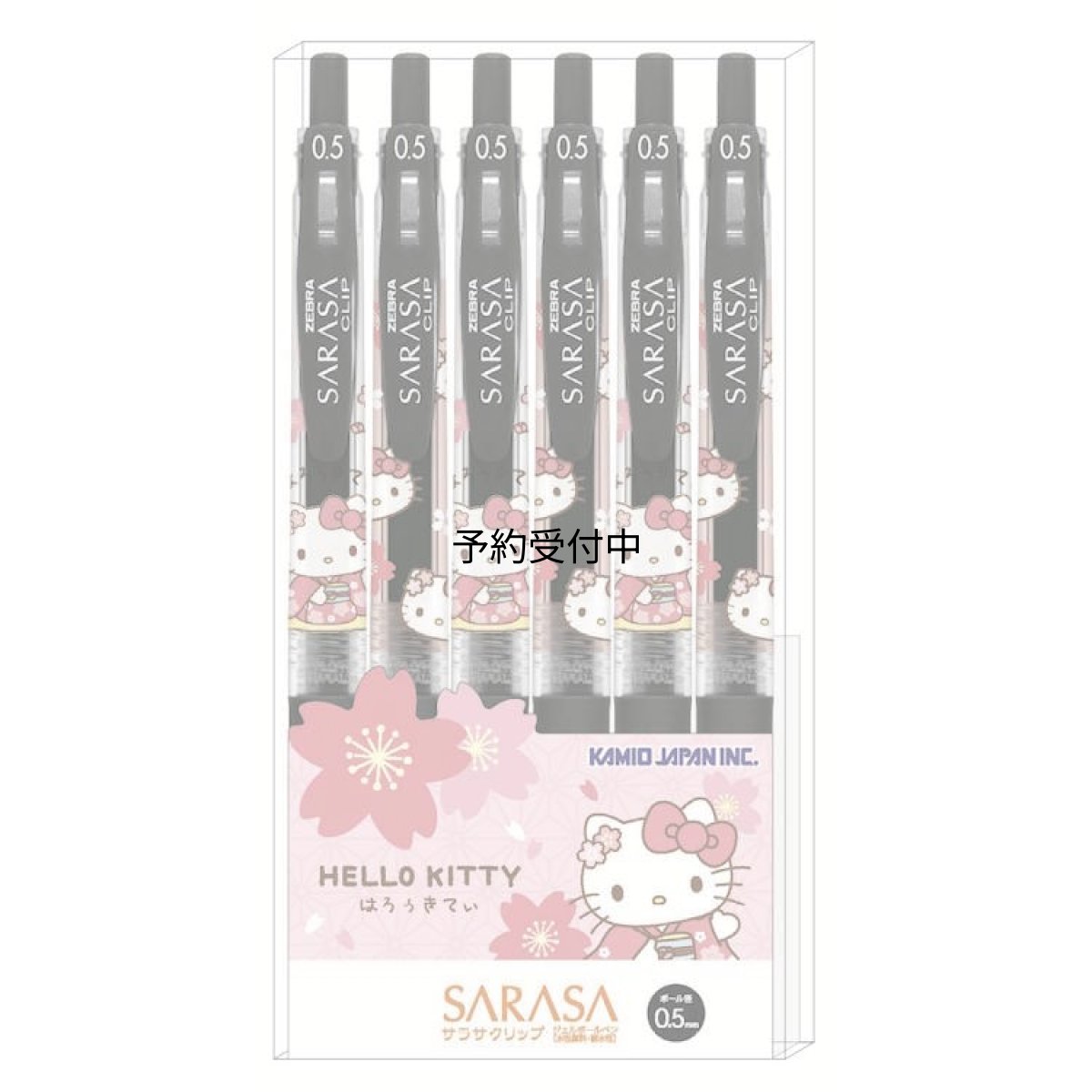 画像1: カミオジャパン ハローキティ ＳＡＲＡＳＡボールペン６本セット ０．５ｍｍ 着物ピンク ボールペン ペン 筆記具 筆記用具 ３１１７９４ (1)
