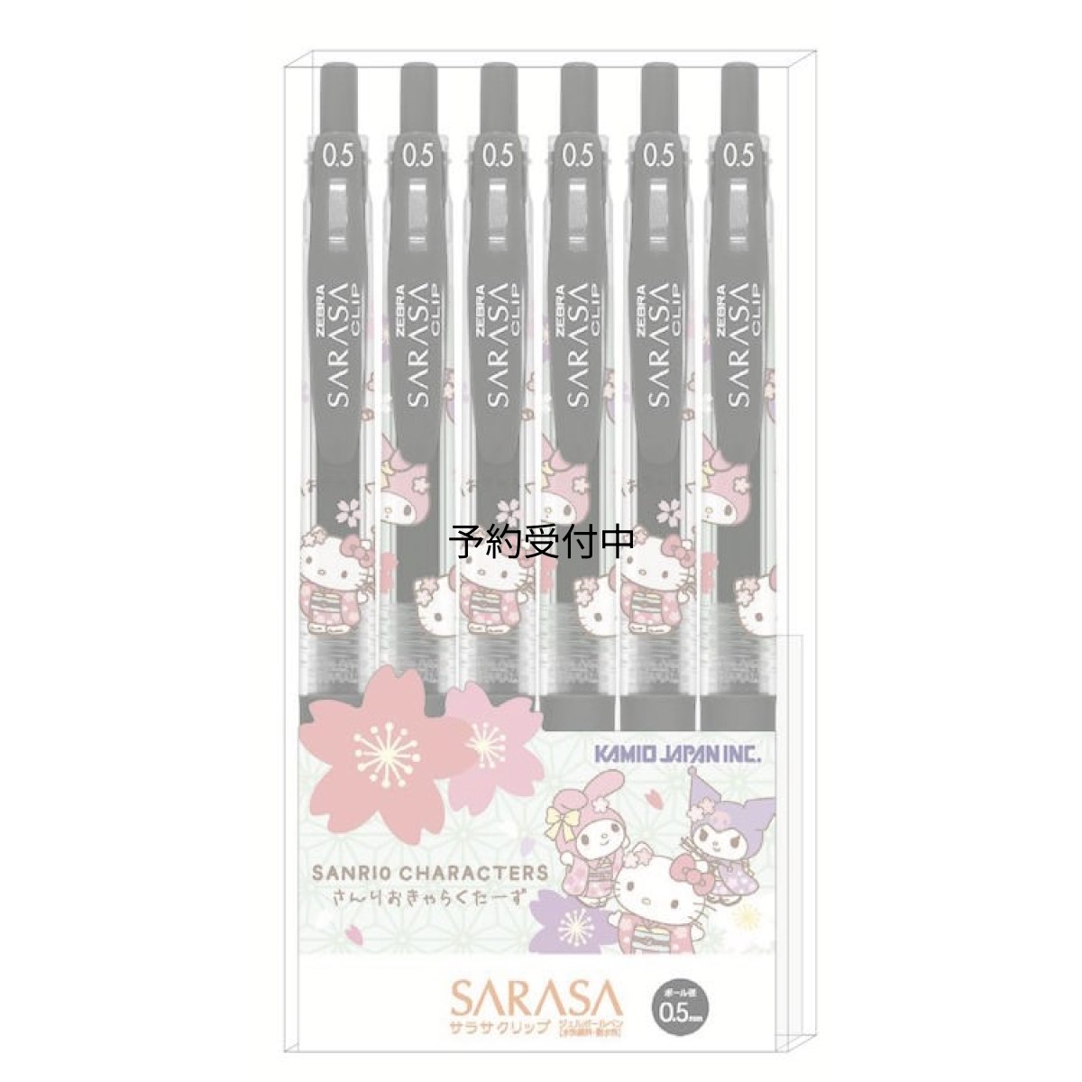 画像1: カミオジャパン キャラクターズ ＳＡＲＡＳＡボールペン６本セット ０．５ｍｍ 着物 ボールペン ペン 筆記具 筆記用具 キティ マイメロ クロミ ３１１８３１ (1)