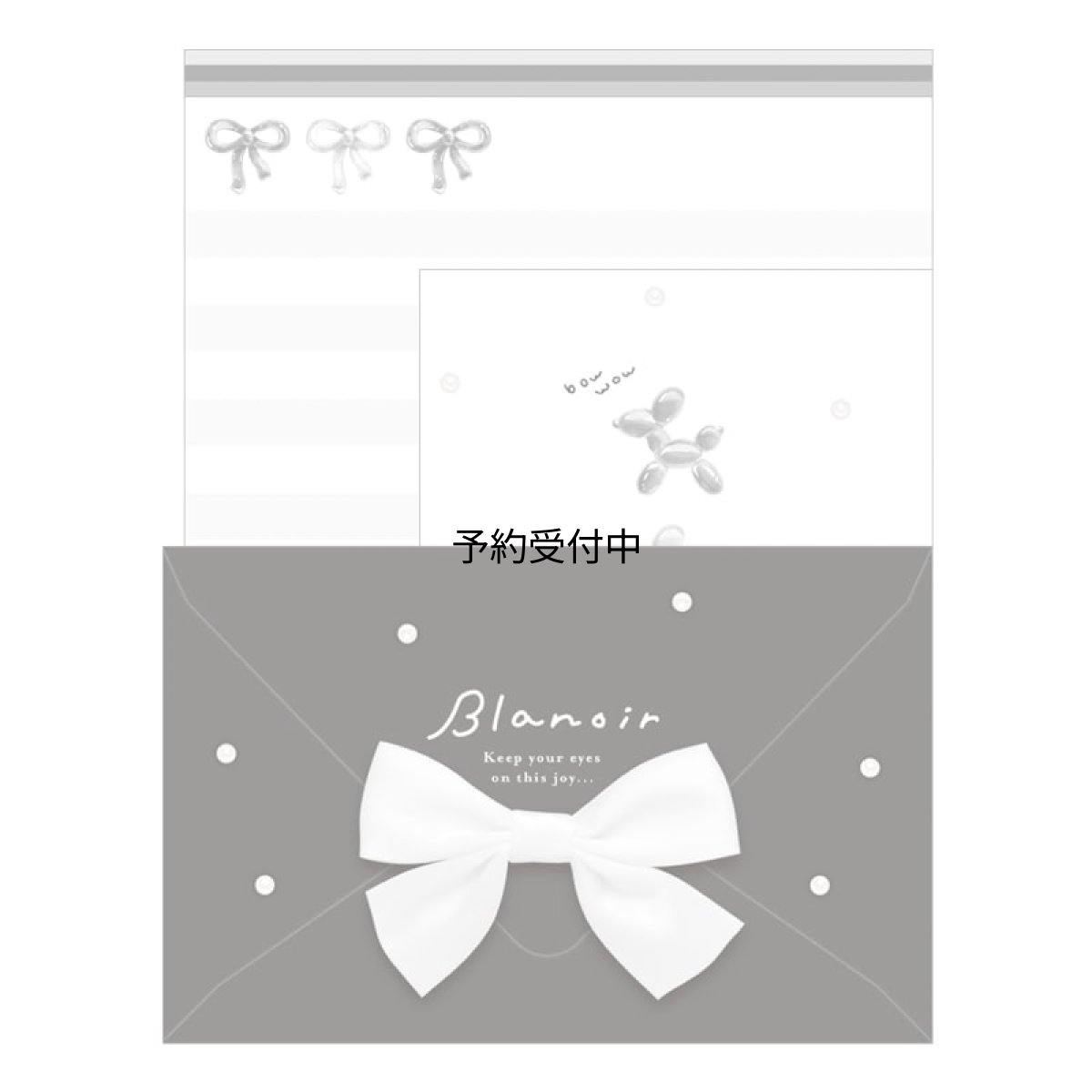 画像1: カミオジャパン レターセット リボン付きレター ＢＬＡＮＯＩＲ ＭＩＸ ２３１２４８ (1)