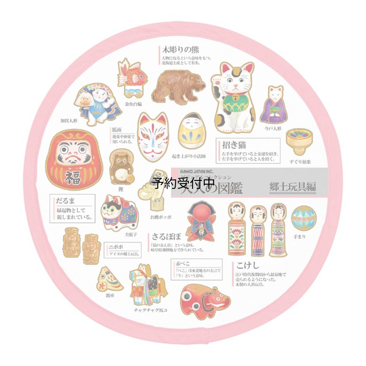 画像1: カミオジャパン うちわ 大人の図鑑折りたたみうちわ 郷土玩具 ２３１９３４ (1)