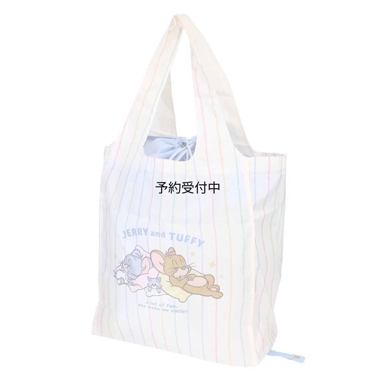 画像1: カミオジャパン トムとジェリー ショッピングバッグ ワイド底板付きエコバッグ スリーピングアワーズ ワーナーブラ (1)