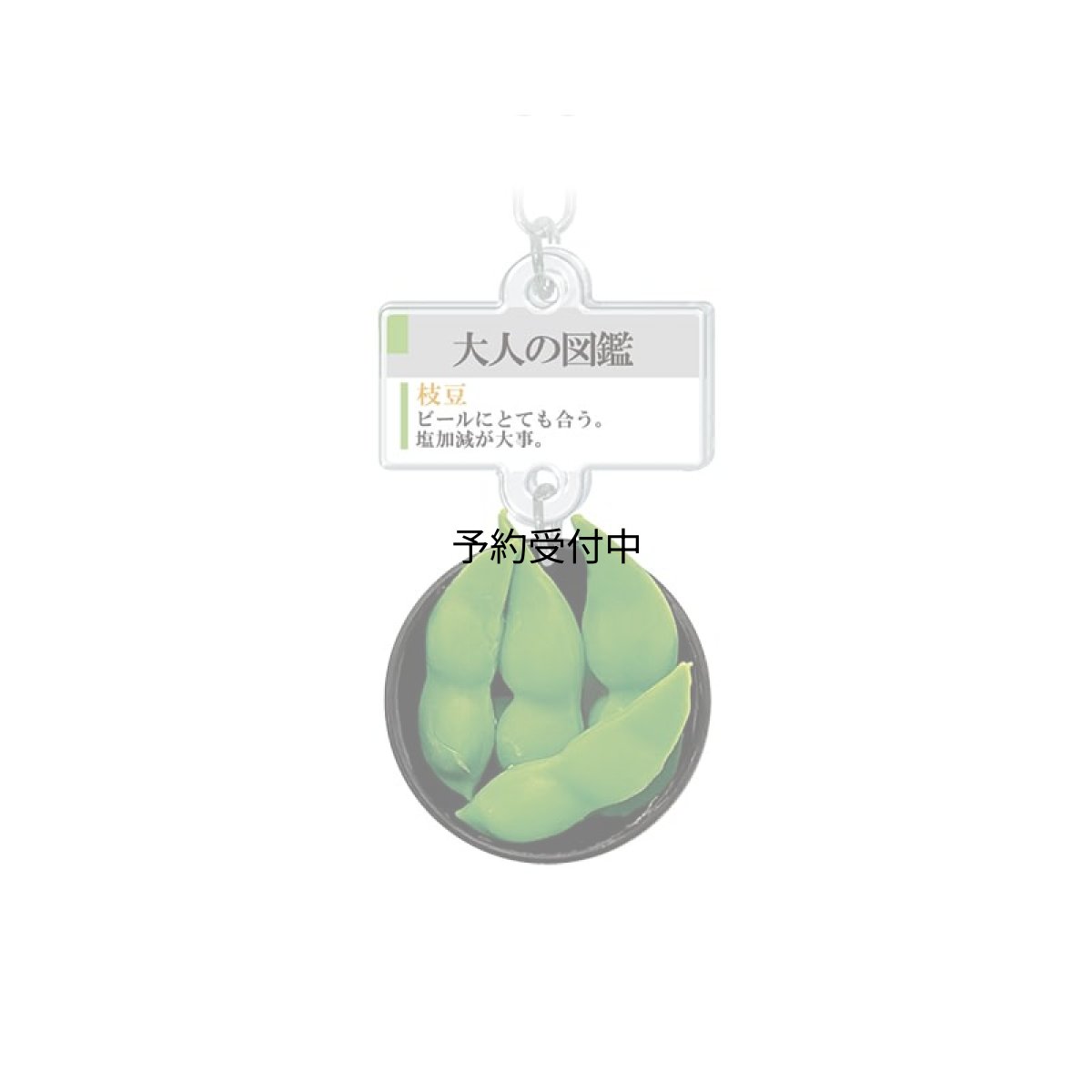 画像1: カミオジャパン キーホルダー 大人の図鑑ミニチュアキーホルダー 枝豆 ２３３３３７ (1)