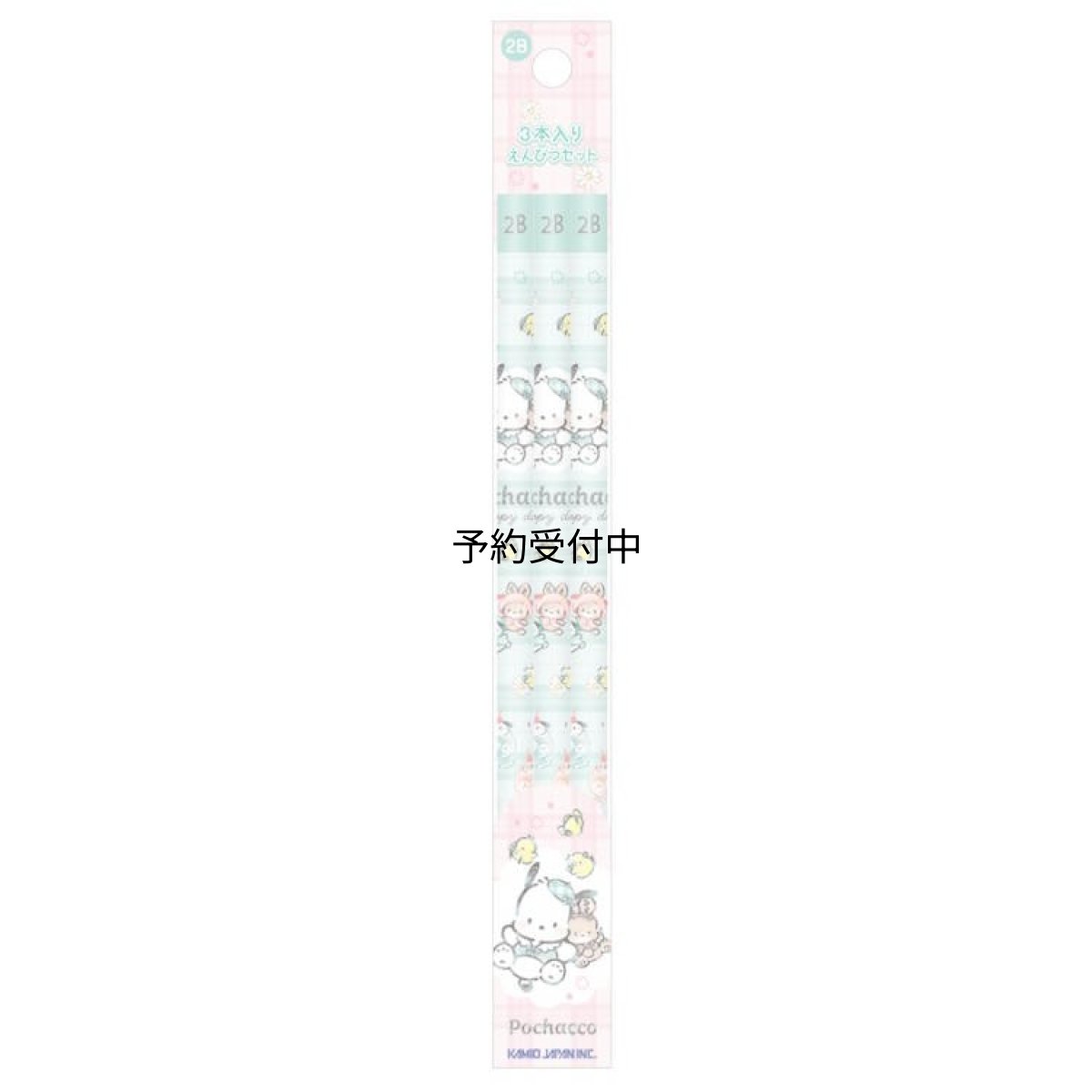 画像1: カミオジャパン ポチャッコ ３本入り鉛筆２Ｂセット チェックルック えんぴつ ３本セット かきかたえんぴつ 新学期 ０６８６９７ (1)