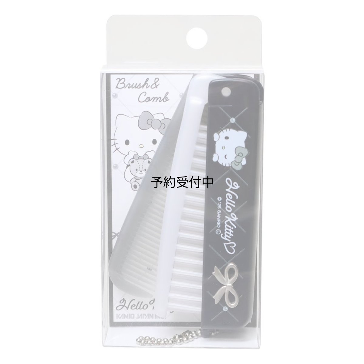 画像1: ハローキティヘアブラシ折りたたみブラシ＆コーム モノトーン サンリオ (1)