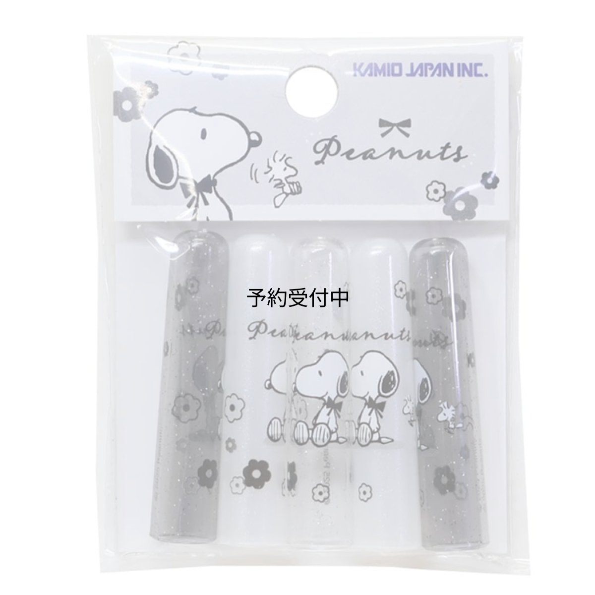 画像1: スヌーピー鉛筆キャップえんぴつカバー５本入り ｍｏｎｏｃｈｒｏｍｅ ｆｌｏｗｅｒ ピーナッツ (1)
