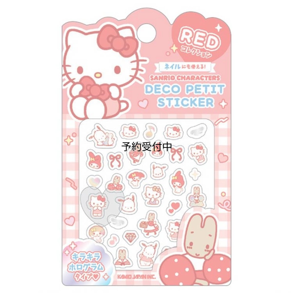 画像1: カミオジャパン サンリオキャラクターズ キラキラデコプチステッカー レッド ０８０３６１ キティ マロンクリーム マイメロ ポチャッコ (1)