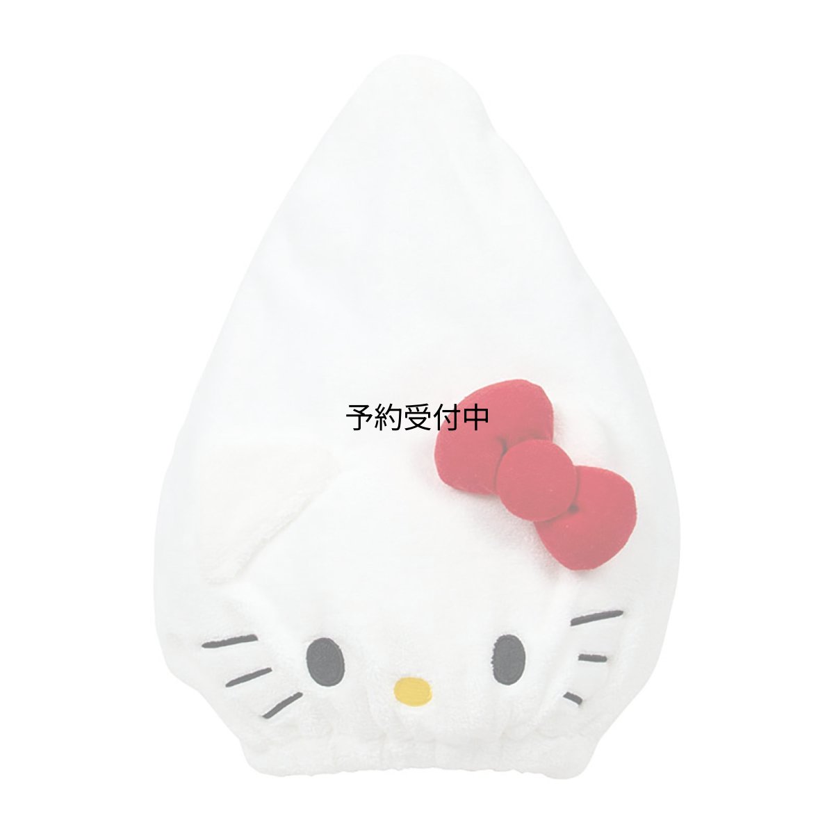 画像1: サンリオ（ＳＡＮＲＩＯ） フェイス形キャップタオル ハローキティ 本体：ポリエステル８５％・ナイロン１５％ リボン・顔・中綿：ポリエステル１００％ 大人用フリーサイズ ０６７５０４ (1)