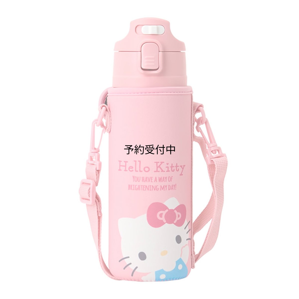 画像1: サンリオ（ＳＡＮＲＩＯ） カバー付きステンレスボトル ハローキティ 子供 保冷専用 容量：４７０ｍＬ 名前スペース付き ワンタッチオープン 直飲み ０９０９２１ (1)