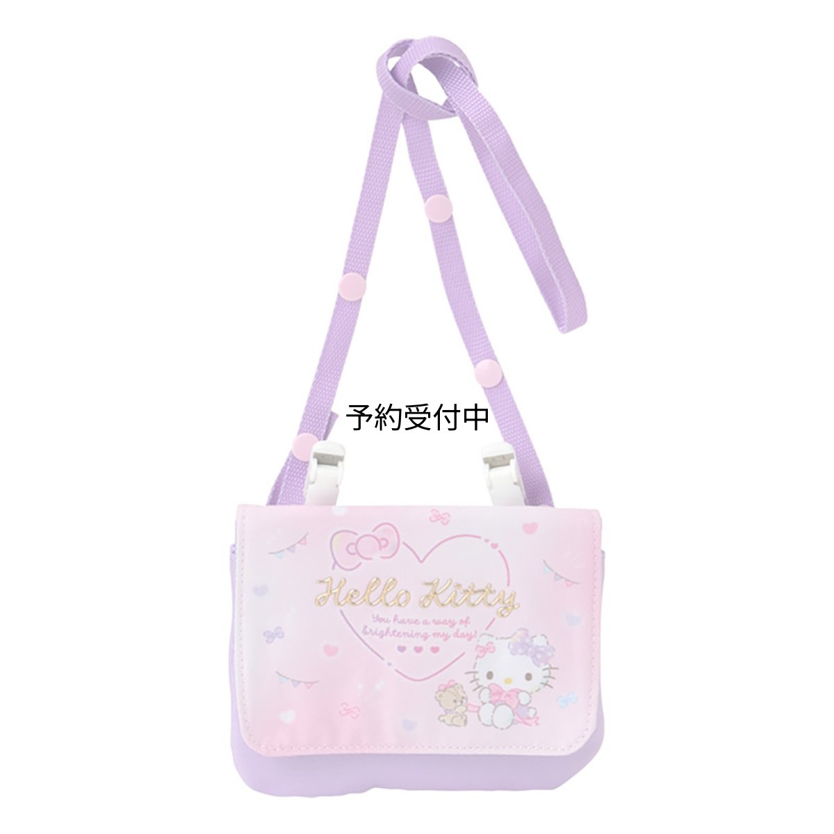 画像1: サンリオ（ＳＡＮＲＩＯ） ショルダー付きポケットポーチ ハローキティ 身の回り雑貨 ポリエステル 約幅１４×奥行１×高さ１２ｃｍ 内側に名前スペース付き 子ども用 １０２１５６ (1)