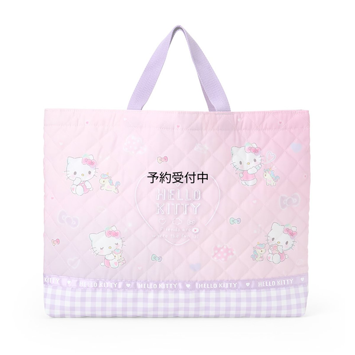 画像1: サンリオ（ＳＡＮＲＩＯ） キルティングレッスンバッグ ハローキティ 子供 手提げバッグ おけいこバッグ ループ付き 名前スペース付き １１３７０１ (1)