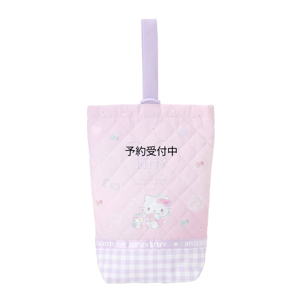 画像1: サンリオ（ＳＡＮＲＩＯ） キルティングシューズバッグ ハローキティ 子供 上履き入れ 名前スペース付き １１３８０８ (1)