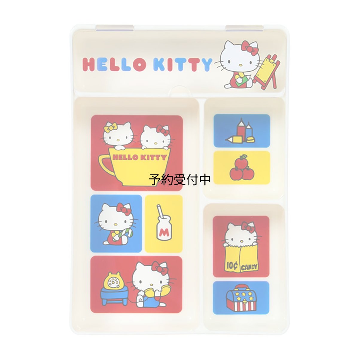 画像1: サンリオ（ＳＡＮＲＩＯ） ふた付きトレイ（身の回り雑貨 いつまでもサンリオ） ハローキティ ３２３４１１ (1)