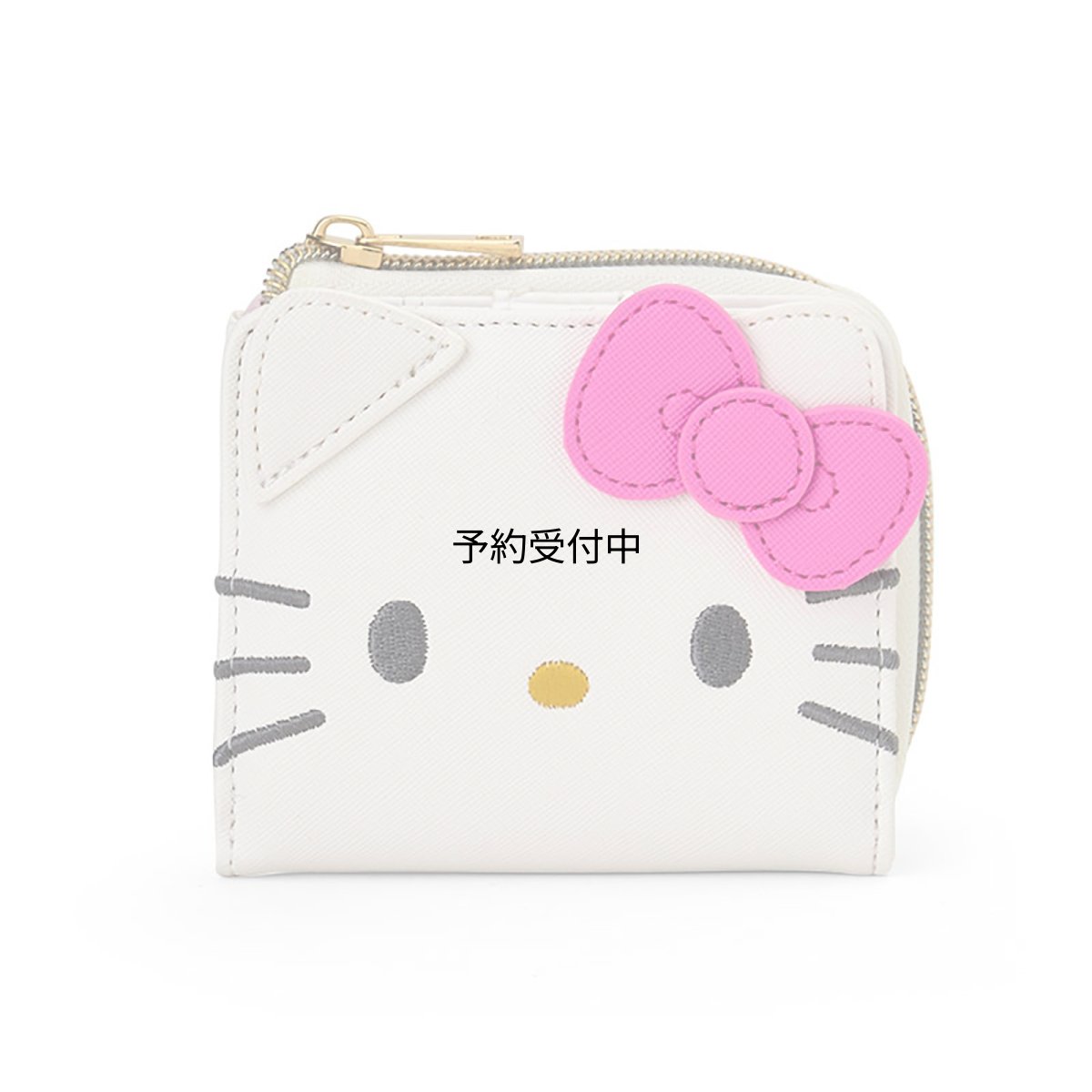 画像1: サンリオ（ＳＡＮＲＩＯ） フェイス形二つ折りウォレット ハローキティ 財布 ３２６７３９ (1)