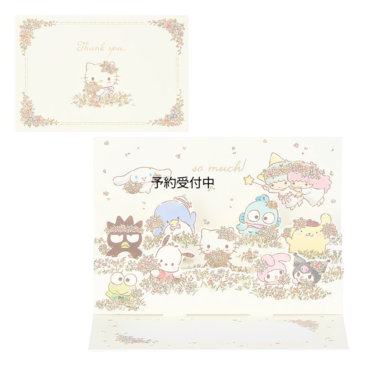 画像1: サンリオ（ＳＡＮＲＩＯ） 感謝 サンリオキャラクターズ お花畑 メッセージカード ６５５９９６ (1)