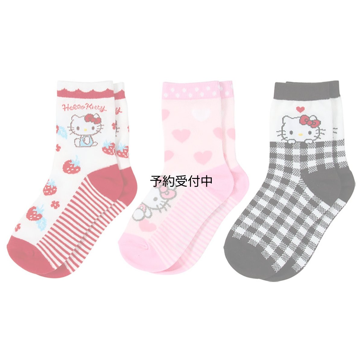 画像1: サンリオ（ＳＡＮＲＩＯ） キッズソックス３足セット ハローキティ １３?１５ｃｍ ６８９１３１ (1)