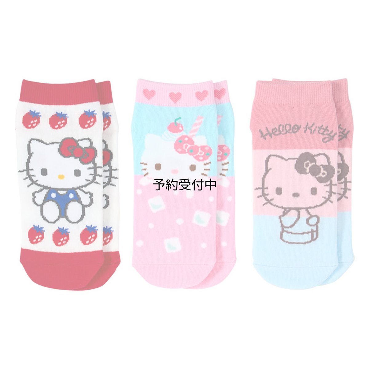 画像1: サンリオ（ＳＡＮＲＩＯ） キッズスニーカーソックス３足セット ハローキティ １３?１５ｃｍ ６８９３０１ (1)