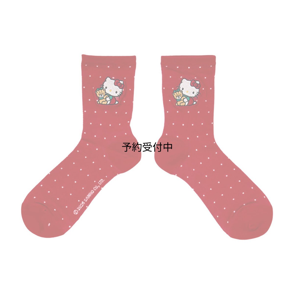 画像1: サンリオ（ＳＡＮＲＩＯ） クルー丈ソックス ハローキティ ９０２８３７ (1)