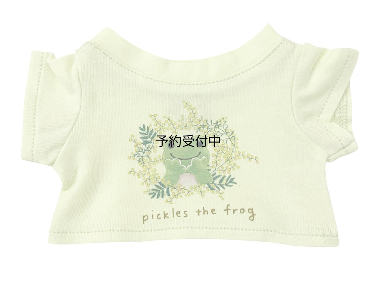 画像1: かえるのピクルス × ＨＩＢＩＹＡ?ＫＡＤＡＮ ビーンドール用 ぬいぐるみコスチューム きせかえ Ｔシャツ グリーン ミモザ ＰＺ４４１５６?６１ (1)